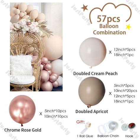 Pcs Chrome Rose Gold And Doubled Blush Nude Balloon Garland Arch Kit Bridal Shower Decoration