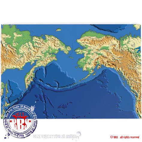 Bering Strait Elevation Map 3d Model Cgtrader