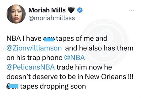 Adult Star Moriah Mills Claims She Has Sex Tapes With Zion Williamson • Hollywood Unlocked