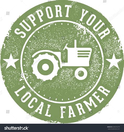 Support Your Local Farmer Stamp Stock Vector (Royalty Free) 284255279