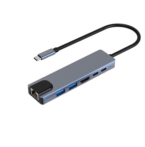 ᐉ Хаб USB для макбуку DP Type C 4k HDMI PD USB C 2 USB 3.0/3.1 RJ45 LAN ...