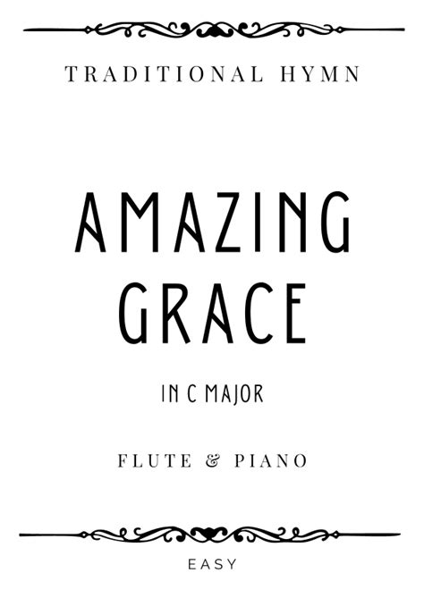 Hymn Amazing Grace How Sweet The Sound In C Major Easy Sheet Music Traditional Christian