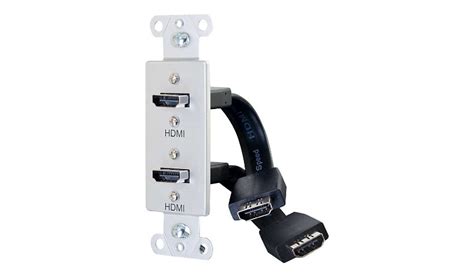 C2g Dual Hdmi Pass Through Decorative Wall Plate Aluminum 39875 Cable Connectors