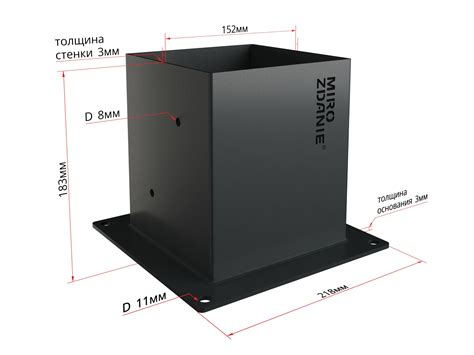Опора бруса 150x150 MIROZDANIE UNO цвета графит - купить по выгодной цене