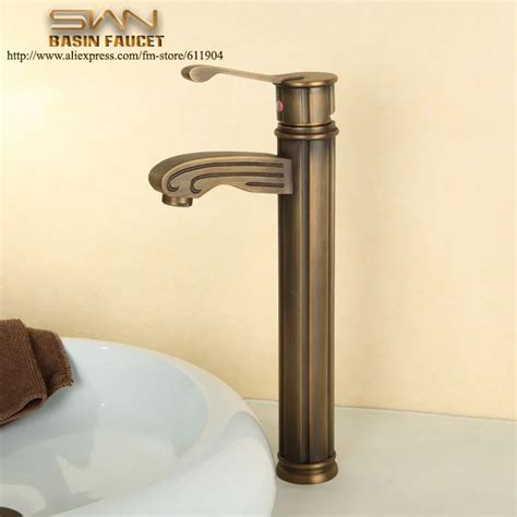 Quality Antique Brass Bathroom Faucet Lavatory Bar Vessel Sink Faucets Basin Cold Hot Mixer Tap