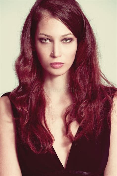 Beautiful Redhead Woman With Freckles Studio Profile Portrait Model With Light Nude Make Up