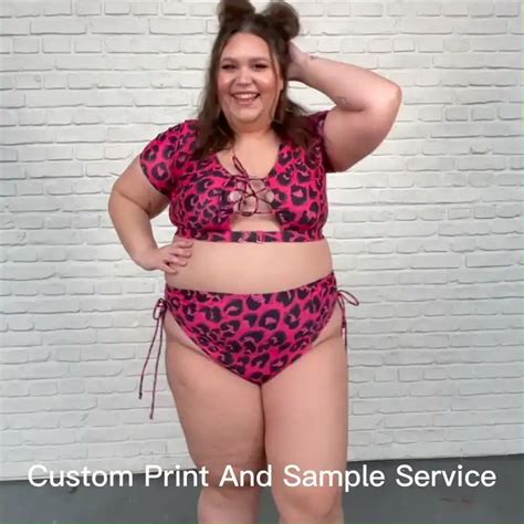 Lovely Ruffle Floral Bikini Set All Over Print High Waist Plus Size Swimwear Women Custom Color