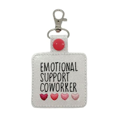 Emotional Support Coworker Keychain Coworker Ts Embroidered Key