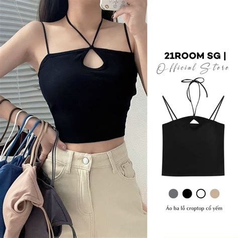 A Áo Yếm Nữ Croptop Hai Dây Có Mút Ngực Áo Kiểu Bra Nữ Hot Hit Hàng Qc Cao Cấp Room Shopee