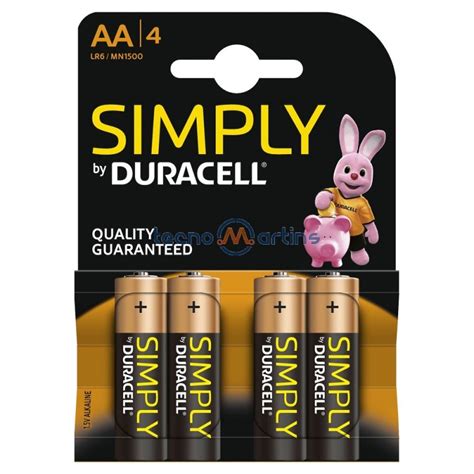 Pilha Alcalina Lr6aa 15v Bl 4 Duracell Simply Tecnomartinspt