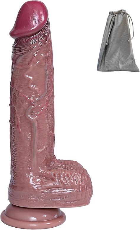 Amazon Realistic Silicone Dildo Strong Suction Cup Storage Bag Ultra Soft Lifelike
