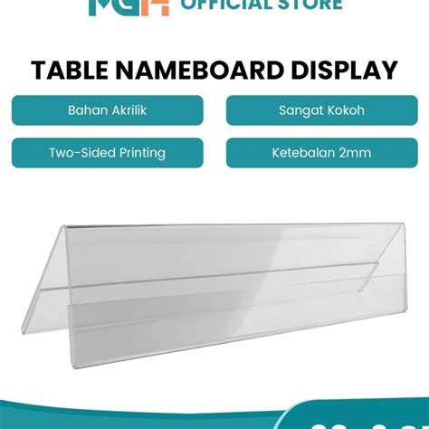 Jual Kp Akrilik Acrylic Display Papan Nama Meja Panitia Segitiga