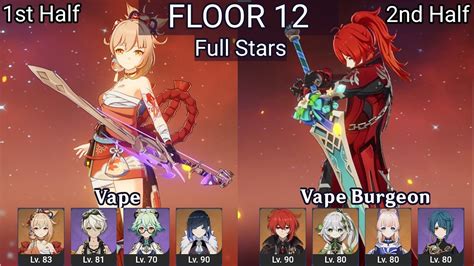 Yoimiya Vape Diluc Vape Burgeon 3 6 Spiral Abyss Floor 12 9 Stars