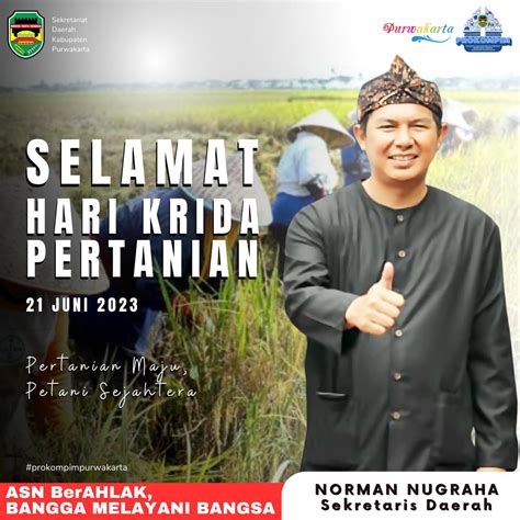 Selamat Hari Krida Pertanian Tahun 2023 Prokompim