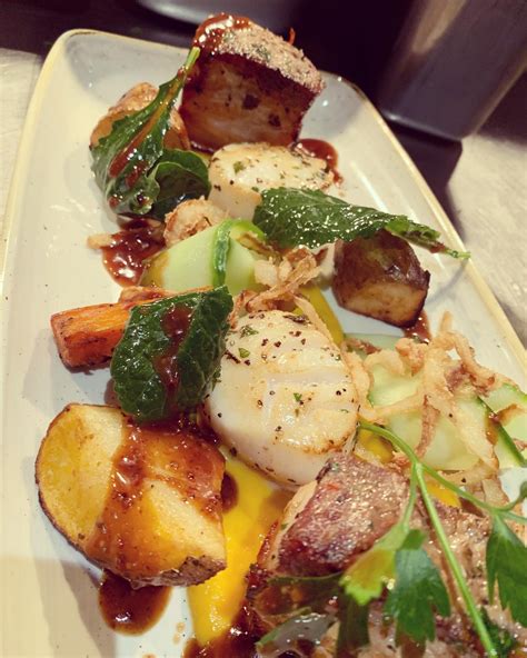 Trattoria Timone - Seared Sea Scallops, Crispy Maple Pork Belly