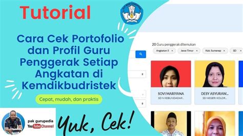 Tutorial Cara Cek Portofolio Dan Profil Guru Penggerak Setiap Angkatan