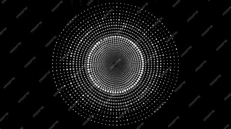 Abstract White Dot Spiral On Black Background Premium Ai Generated Image