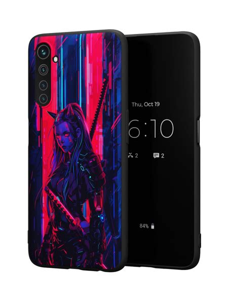 Силиконовый чехол Mcover для realme 6 Pro (Реалми 6 Про), Кибер Женщина ...
