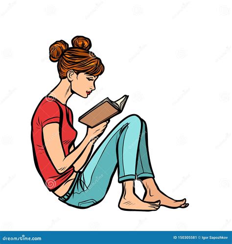 Teen Girl Reading A Book Stock Vector Illustration Of Person 150305581