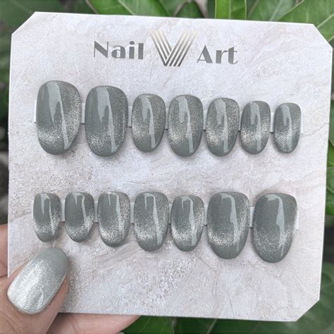 Jual KUKU PALSU CAT EYE AURORA PRESS ON NAILS KUKU PALSU HANDMADE