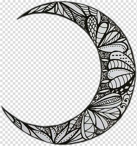 Crescent Moon Drawing Lunar Phase Full Moon Aesthetics Leaf Circle