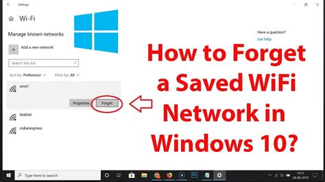 How To Forget A Saved WiFi Network In Windows 10 YouTube