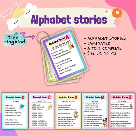 alphabet stories laminated educational reading flashcards shopee