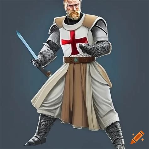 Fusion Of Nappa And Obi Wan Kenobi In Elderly Templar Knight Armor With