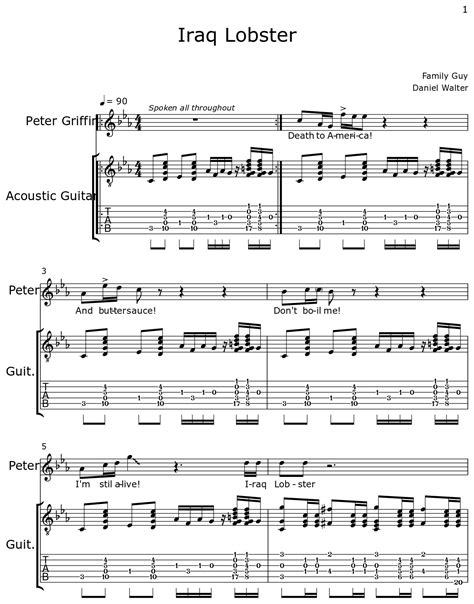 Iraq Lobster - Sheet music for Voice Lead, Acoustic Guitar