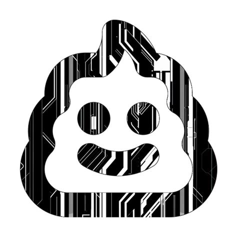 Premium Photo Poo Icon Black White Technology Texture