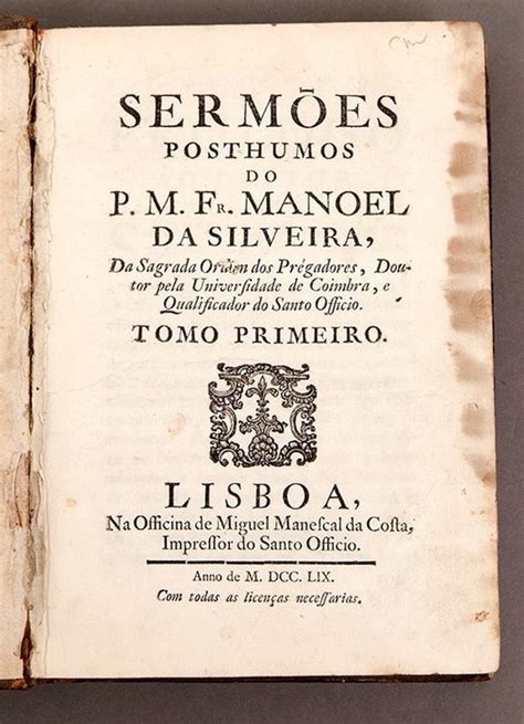 Manoel Da Silveira Sermoes Posthumos 1759 Catawiki