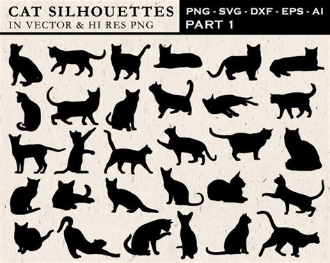 Cat Silhouette Clipart, Cat Silhouette Clip Art, Cat Clipart, Cat Clip ...