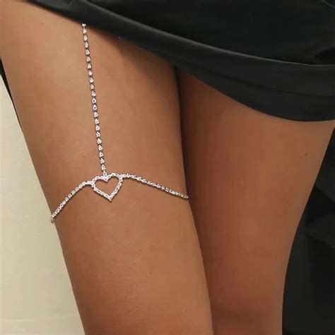 New Rhinestone Belly Waist Body Chain Love Shape Crystal Belt Bikini Body Chain Sexy Diamond