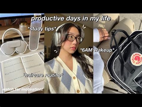 STUDY VLOG 6AM Productive Morning Routine Exam Study Tips Hair Care