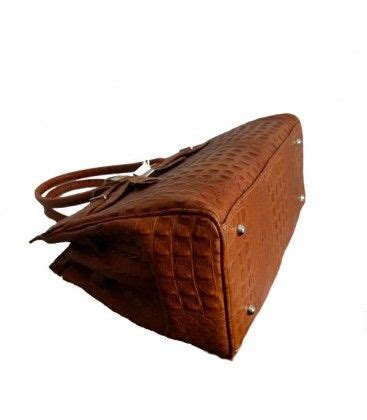 Ostrich Pattern Birkin Inspired Tote Naked Italian Leather Bags