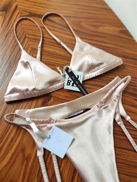 Satin Lingerie Set Pearl Pink Bralette Pink Satin Garter Silky Pink Panty Romantic Loungewear
