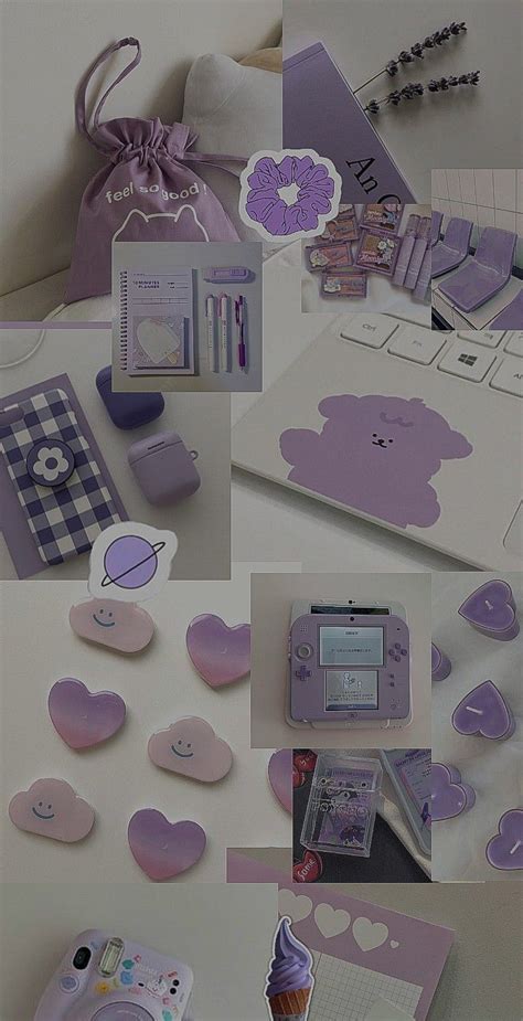 Purple Aesthetic Wallpaper Wallpaper Kawaii Estetika Ungu Kartu Catatan