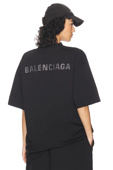 Balenciaga Medium Fit T Shirt In Faded Black Fwrd