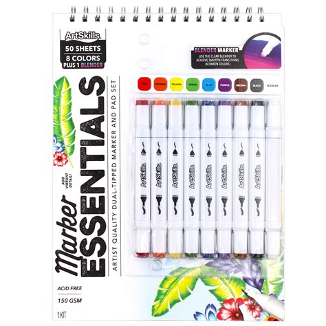 Artskills Dual Tip Alcohol Marker Set With X Paper Pad Art