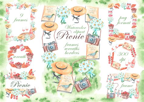 Summer Picnic- Portrait- Blank - Teacher Clipart Borders - Clip Art Library