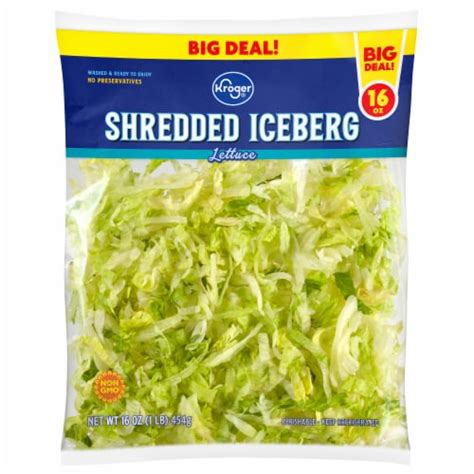 Kroger® Iceberg Shredded Lettuce Bagged Salad Big Deal 16 Oz Fred Meyer