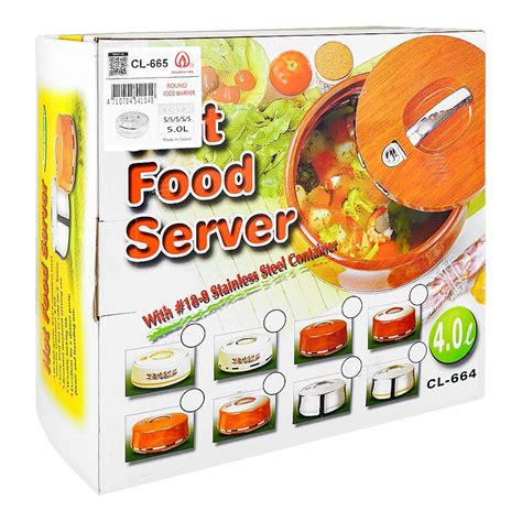 Buy Golden Fire Round Hot Pot Food Warmer 5000ml Silver 665S S Online At Best Price In