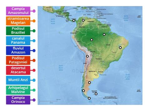 America De Sud Labelled Diagram