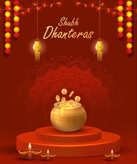 Premium Vector | Happy dhanteras poster design vector illustration. illustration of gold coin in ...