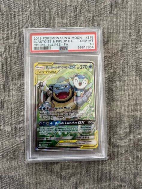 Psa Blastoise Piplup Gx Alt Art Cosmic Eclipse