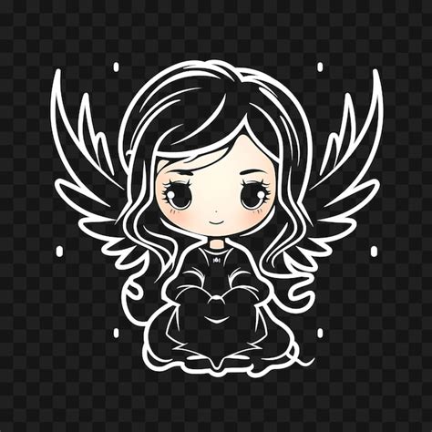 Premium PSD Tshirt Design Of Angelic Chibi Girl With Flowing