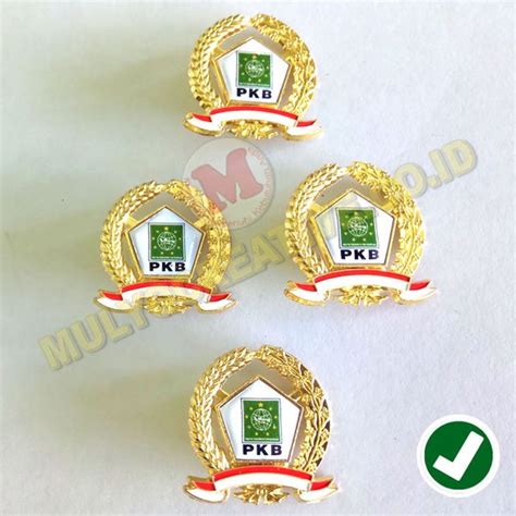 Jual Pin Partai PKB Logam Kuningan Bentuk Padi Kapas Di Lapak