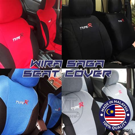 Universal For Wira Saga Type R Full Set Seat Cover Fabric Kain Full Set