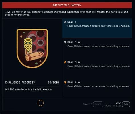 New Expert Tier Perk Battlefield Mastery At Starfield Nexus Mods