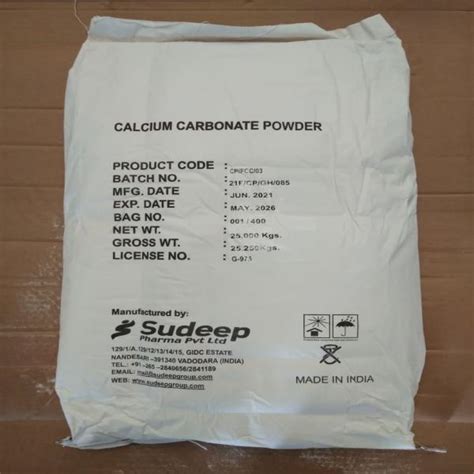 Calcium Carbonate Powder Heavy Sudeep Pharma Pvt Ltd India The